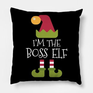 Christmas I'm the Boss Elf Pillow