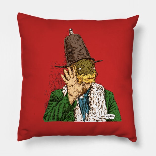 Captain Beefheart Trout Mask Replica, by Maximiliano Lopez Barrios Pillow by Grafixo Sur