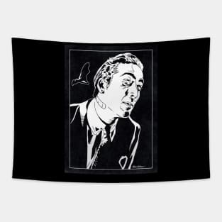 PETER LOEW - Vampire's Kiss (Black and White) Tapestry