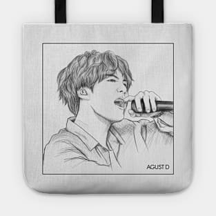 BTS SUGA SKETCH BLACK INK Tote