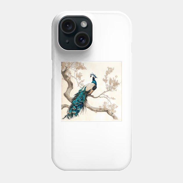 Oriental Peacock Phone Case by Tarrby