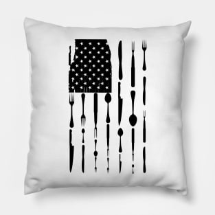 Chef Cook Tools In American Flag Pillow