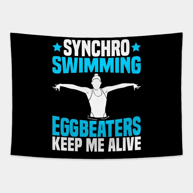 Synchronized Swimming "Eggbeaters keep me alive" Tapestry by medd.art