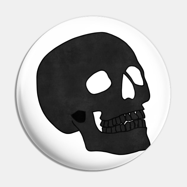 Minimal black Skull Pin by JuneNostalgia