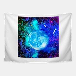 Galaxy Moon and Stars Tapestry