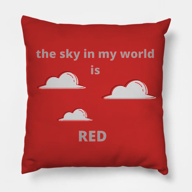 The Sky in My World is Red Pillow by SnarkSharks