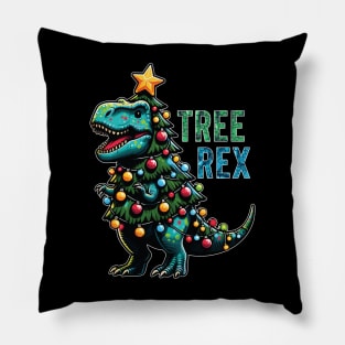 Christmas Dinosaur Tree Rex Funny Christmas Tree Pillow