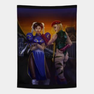 Chun Li and Cammy White Tapestry