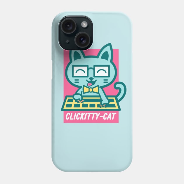 Clickitty-Cat Phone Case by Johnitees