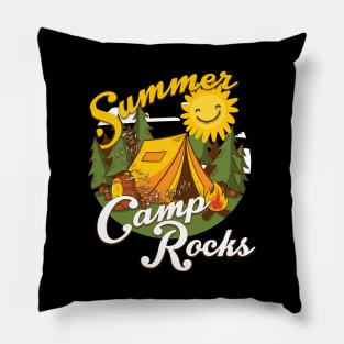 Cute Summer Camp Rocks Camping Fun Campers Pillow