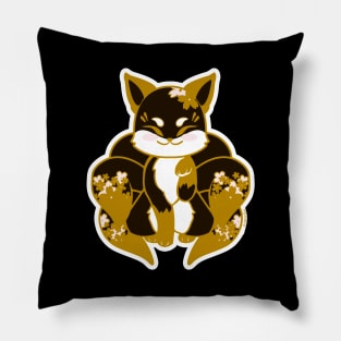 Black & Gold Kitsune Pillow