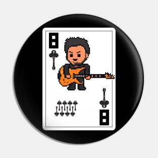 Pixelrockstars Eight of Clubs Playing Card Pin