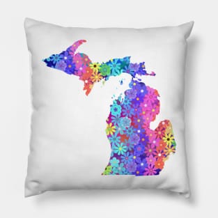Michigan Rainbow Flowers | Pride | Cherie's Art(c)2021 Pillow