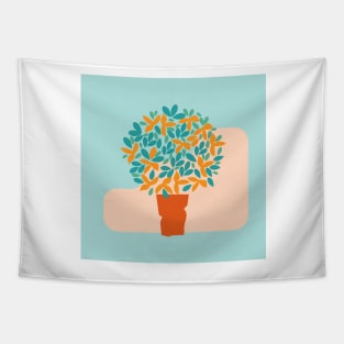 Flowering Decorative Potted Plant Minimal Tapestry