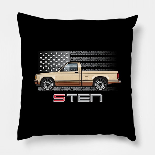 USA Sand n Brown Pillow by JRCustoms44