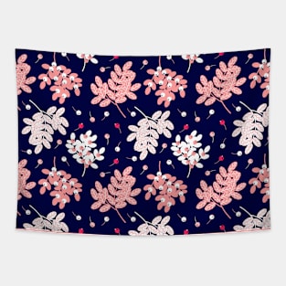 Floral design Navy Pink Pattern Tapestry