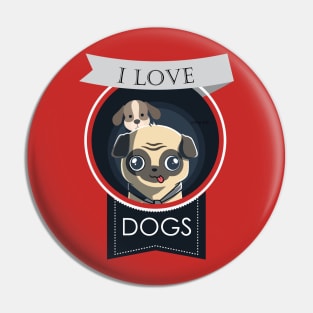 I Love Dogs Pin