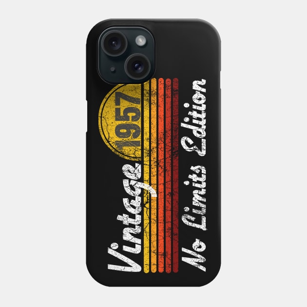 Vintage 1957 Birth Year Born Retro Style Graphic Phone Case by CharJens