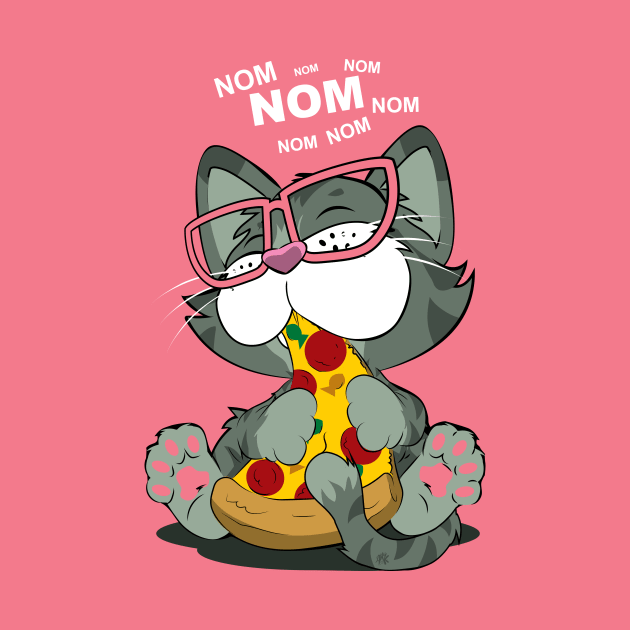 Pizza Cat! Pink by CuddleswithCatsArt