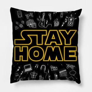 Stay Home Collage Pillow