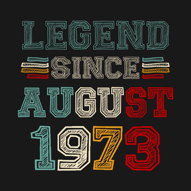 50 Years Old Legend Since August 1973 50th Birthday by Gearlds Leonia