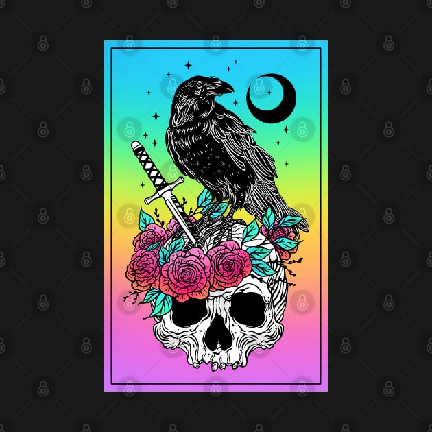 Crow with skull by OccultOmaStore