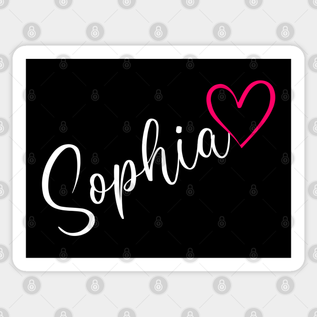 Sophia Name Calligraphy Pink Heart Sophia Name Sticker Teepublic