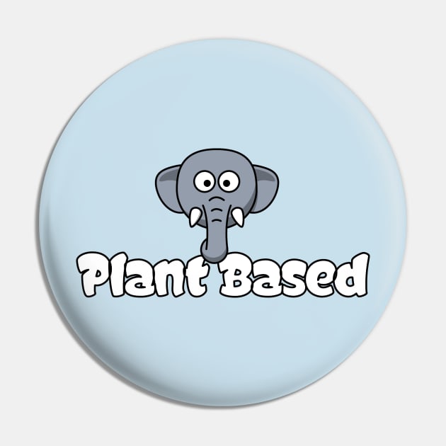 Plant Based Vegan Vegetarian Elephant Cartoon Kids Tshirt Pin by evergreen_brand