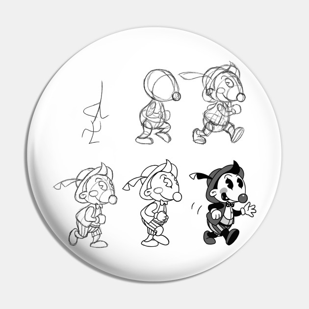 Cartoon Character Step by Step - Animation - Pin | TeePublic Cartoon Character Step by Step - Animation - Pin | TeePublic