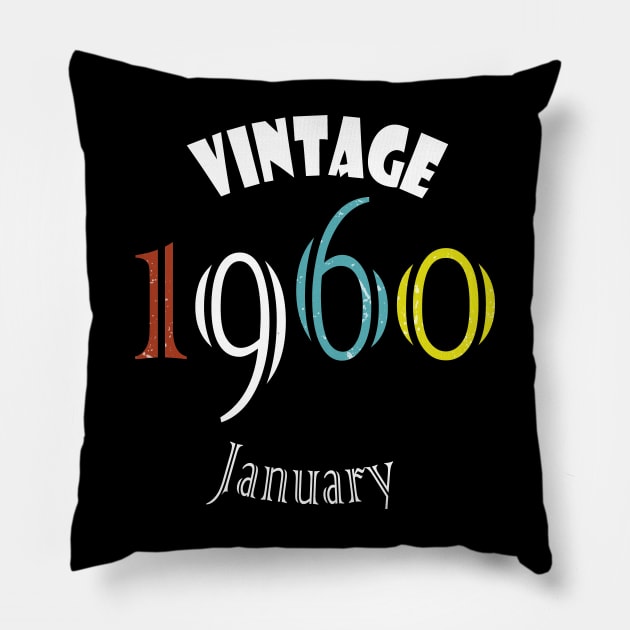 1960  Vintage January Birthday Pillow by rashiddidou