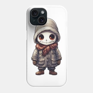 smiling ghastly skull in mask, wearing a cloak, scary mask ! halloween ! Phone Case