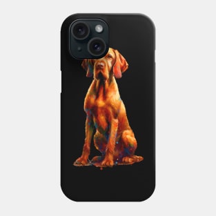 Wirehaired Vizsla in Colorful Abstract Splash Art Phone Case