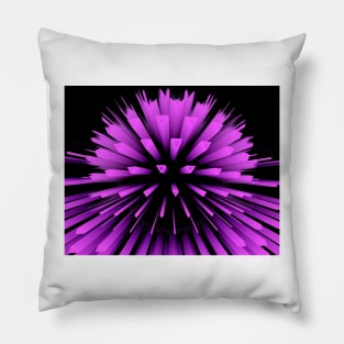 exploding vivid pink 3D sphere Pillow