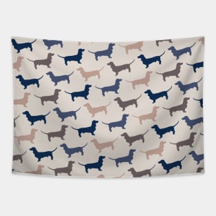 Elegant Wood Dachshund Pattern Tapestry