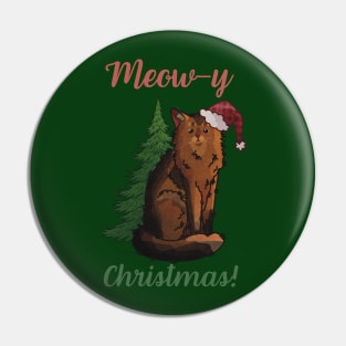 Meow-y Christmas! - Somali Cat Pin