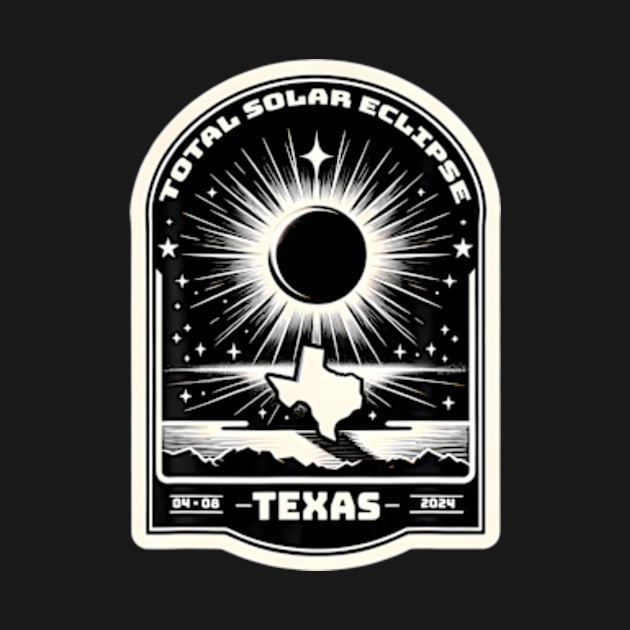 Texas Map Total Solar Eclipse April 8 2024 by SanJKaka