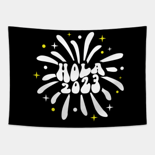 Retro Hola New Year 2023 Tapestry