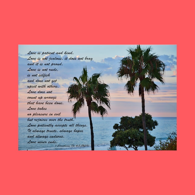 Love Is Patient: Ocean Palm Trees by KirtTisdale