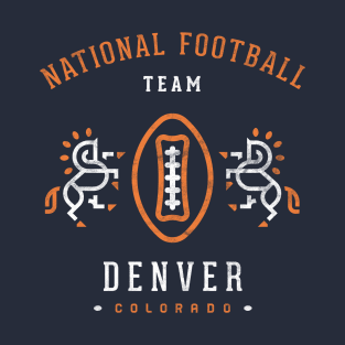 Cool Modern Denver Broncos Sunday Football Team Crest Tailgate Party T-Shirt