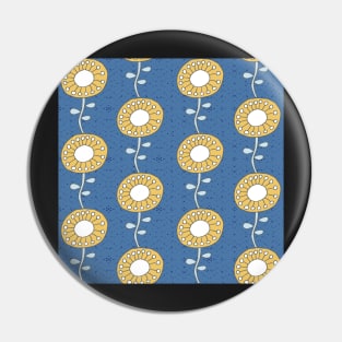 yellow sunflowers on blue Pin