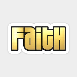 Shiny black and Gold FAITH word ver4 Magnet