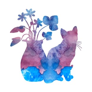 A cat and flowers T-Shirt