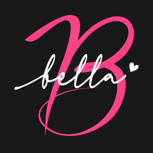 Bella Name Personalized Pink Calligraphy Monogram T-Shirt