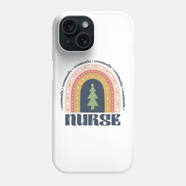 Boho Cosmetic Nurse Christmas Rainbow Xmas Tree Phone Case by Way Down South