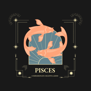 Pisces Zodiac Fish Design T-Shirt