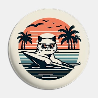 Surfer Cat Pin