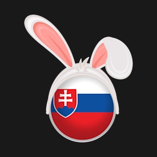 happy easter Slovakia bunny ears flag cute designs T-Shirt