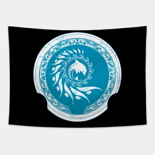 Dolphin on Atlantean Shield Tapestry