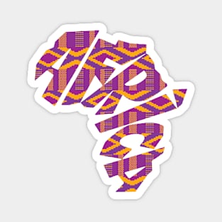 Africa Map with Kente Pattern, African Style Magnet