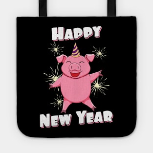 Happy New Year Eve Lucky Pig Cute Piggy Tote